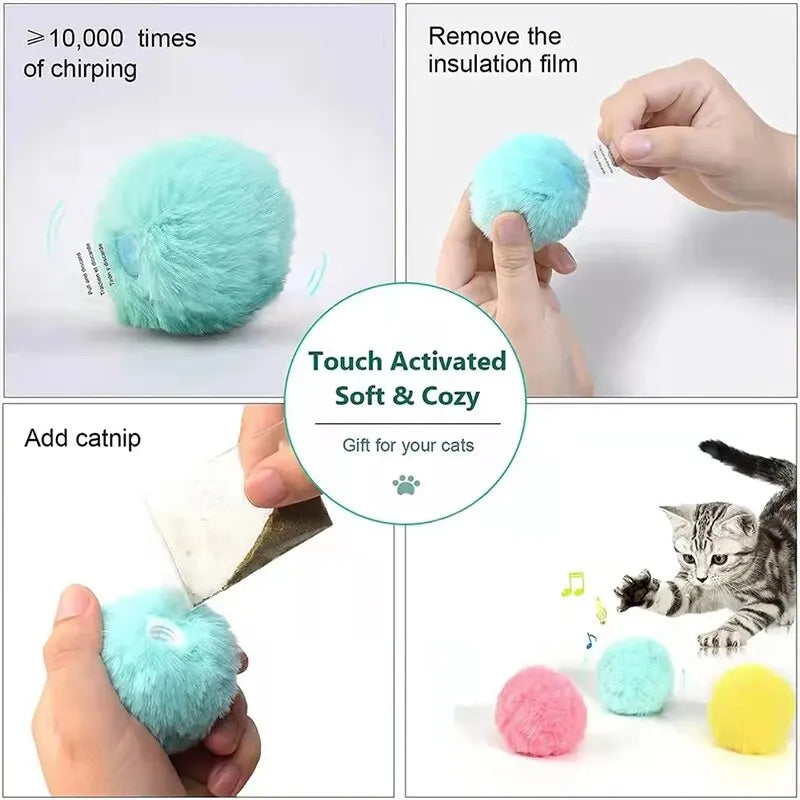 Animal Sound Fluffy Balls for Cats